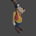 Cartoon Game Movie Character Goofy With Brown Hat Yellow Vest Blue Pants And White Gloves