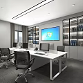 Modern Control Room With Large Digital Screen Multiple Monitors Control Desks And Ergonomic Chairs 3d model