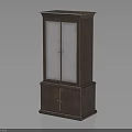 Classic Wooden Cabinet With Glass Front Doors And Lower Storage Compartment Furniture