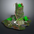 Tower defense sentry tower air defense watchtower observatory tower loft 3d model
