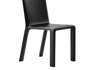 Black Leather Leisure Chair with Modern Minimalist Design and Smooth Surface 3d model