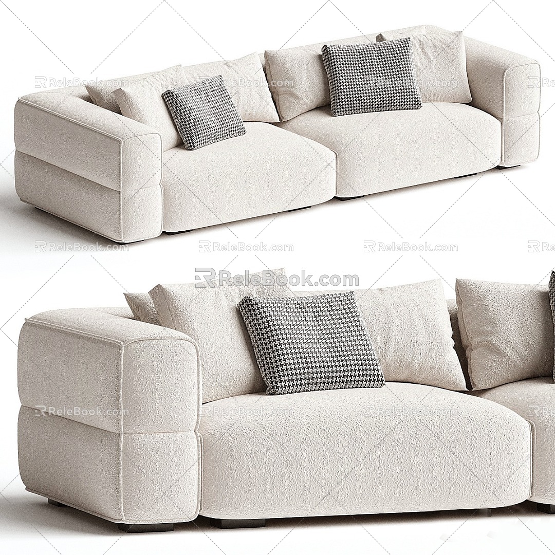 Modern double sofa multi-person sofa sofa leisure sofa sofa 3d model