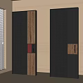 Modern Decorative Room Dividers With Wooden Panels And Metal Grid Design