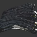 Dark Blue Stacked Jeans With Tags On Top For Fashion Apparel