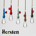 Colorful Industrial Style Pendant Lights With Metal Valves And Transparent Bulbs In Various Colors