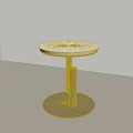 Stylish Modern Side Table with Round White Tabletop and Metal Base Design 3d model