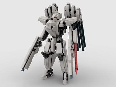 Building Blocks Assembled Mecha Robot With Multiple Weapons 3d model