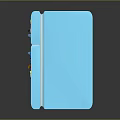 Blue Two Door Refrigerator With Colorful Magnet Decorations In Modern Home Design