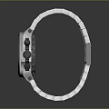 White Chain Strap Analog Watch With Grey Multifunctional Dial And Modern Sporty Design