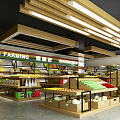 Modern supermarket fruit and vegetable shop 3d model