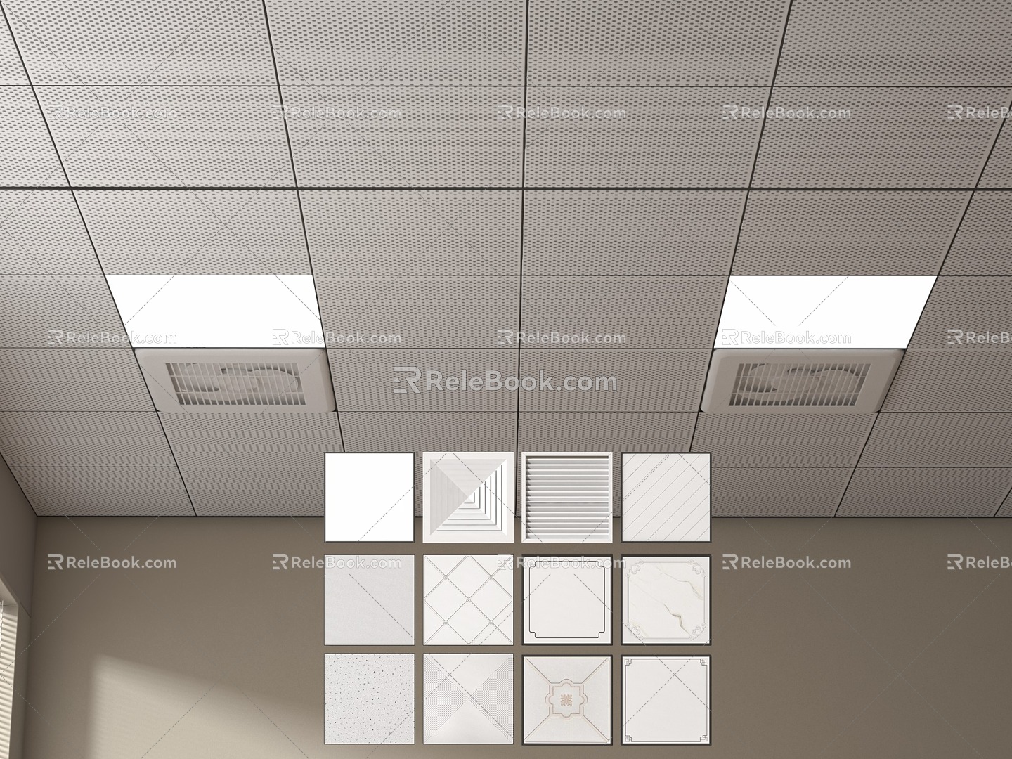 Aluminum gusset ceiling 3d model