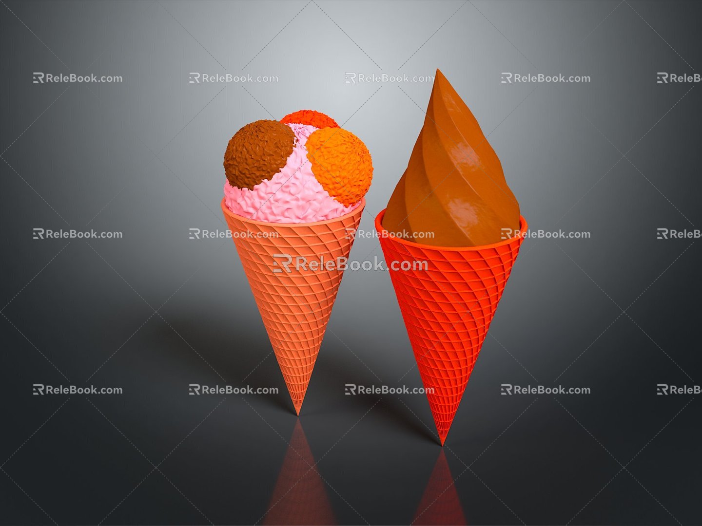 Ice Cream Cold Drink Popsicle Banana Ice Cream Ice Cream Popsicle Cream Cake Cream Cake Cream Cake 3d model