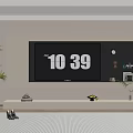 Modern TV Wall Design With LED Strip Lighting Black Shelves And Decorative Items