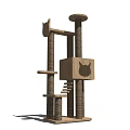 Wooden Cat Tree With Scratching Posts Platforms And Cozy Condo For Cats