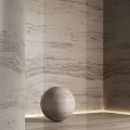 Decorative Component With Color Swatches And White Sphere On Textured Marble Wall