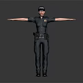 Female Police Officer In Uniform Standing With Arms Outstretched Front View