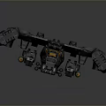 Futuristic Sci-Fi Armored Mechanical Vehicle With Heavy Cannon And Detailed Metal Structure