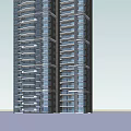 Modern High Rise Residential Building With Glass Curtain Wall And Multiple Floors Design