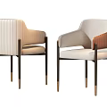 Modern Elegant Single Chair Upholstered Beige Fabric With Armrests Metal Legs And Wooden Accents