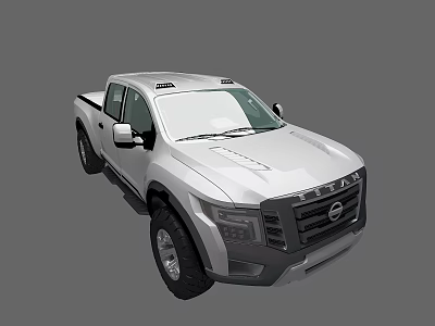White Nissan Pickup Truck With Bold Front Design And Rugged Exterior 3d model