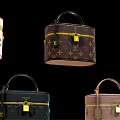Fashionable Luggage Collection Featuring Various Patterns Colors and Metal Clasps