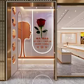 Elegant Laomiao Gold Jewelry Store With Golden Exterior And Glass Display Windows