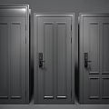 Modern Black Security Doors With Panel Design And Secure Lock Systems