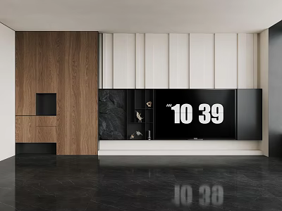 Modern Wooden TV Stand With Wall Unit Storage And Minimalist Design 3d model