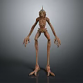 Game Movie Character With Skinny Body Long Limbs Spiky Head And Scary Design