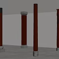 new chinese style column square column 3d model