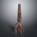 Unique Architectural Tower Design Featuring Wooden Texture And Multiple Supporting Legs