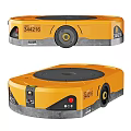 Yellow Automated Logistics Robot Transporting Amazon Packages In Warehouse Facility 3d model