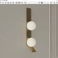 Modern Double Globe Wall Lamp With White Shades And Gold Metal Frame Design
