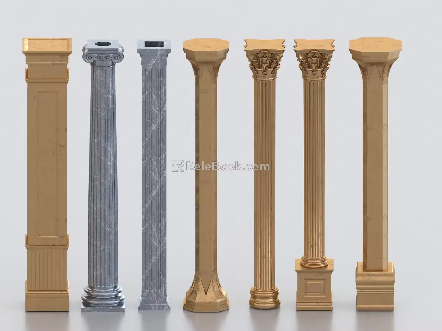Roman Column Stone Carved Column Stone Column Bronze Column Garden Stone Column Marble Column Classical Column 3d model