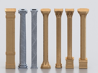 Roman Column Stone Carved Column Stone Column Bronze Column Garden Stone Column Marble Column Classical Column 3d model