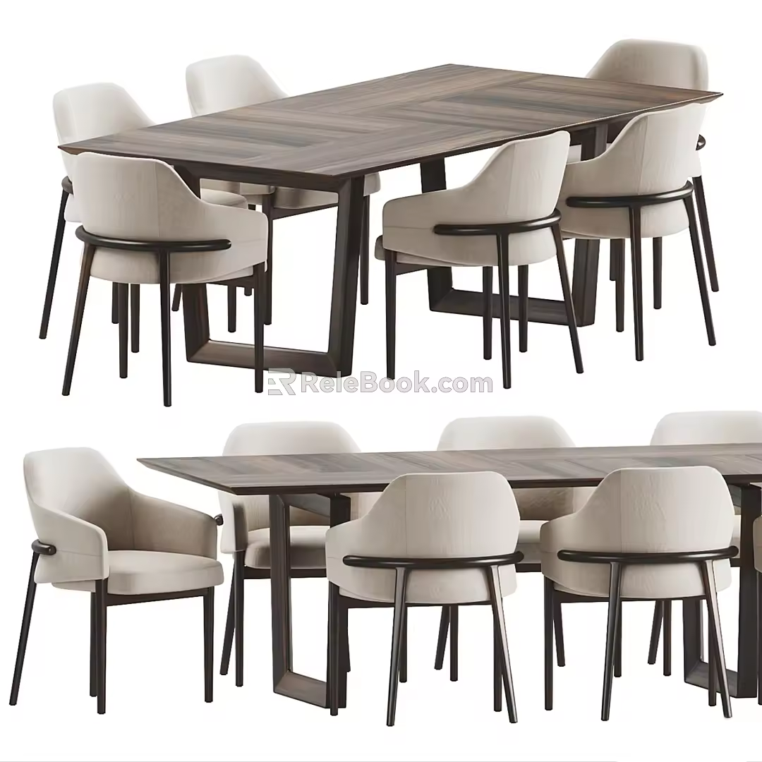 Dining table and chair combination 3d model