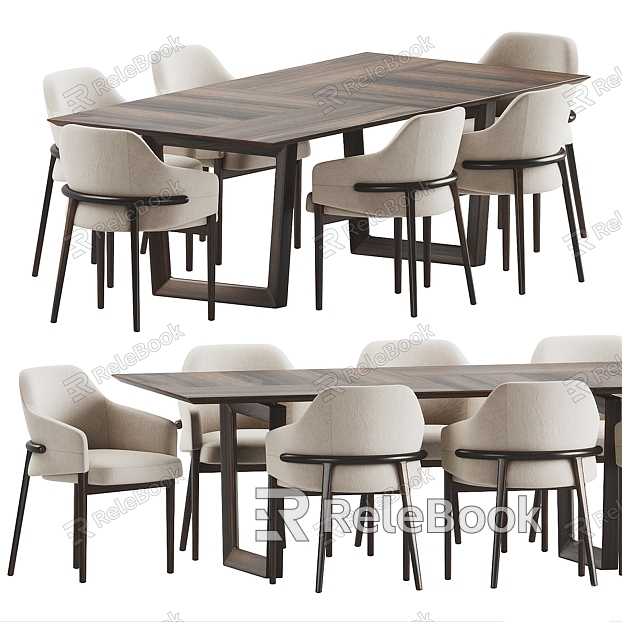 Dining table and chair combination model