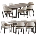 Dining table and chair combination 3d model