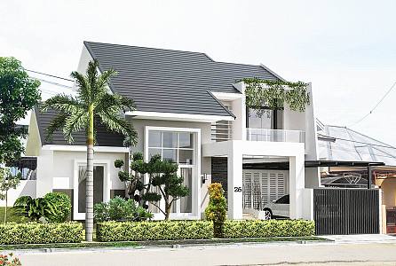 Modern single-family villa 3d model