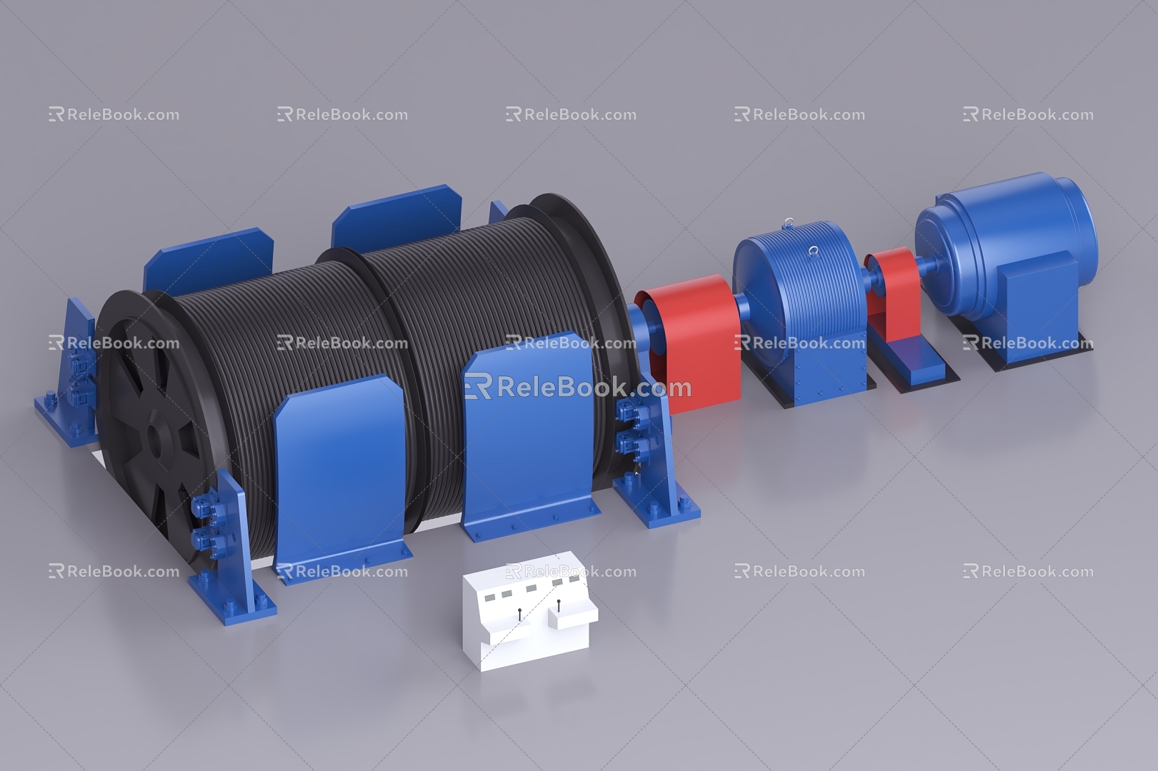 Hoist mine winch motor pulley elevator 3d model