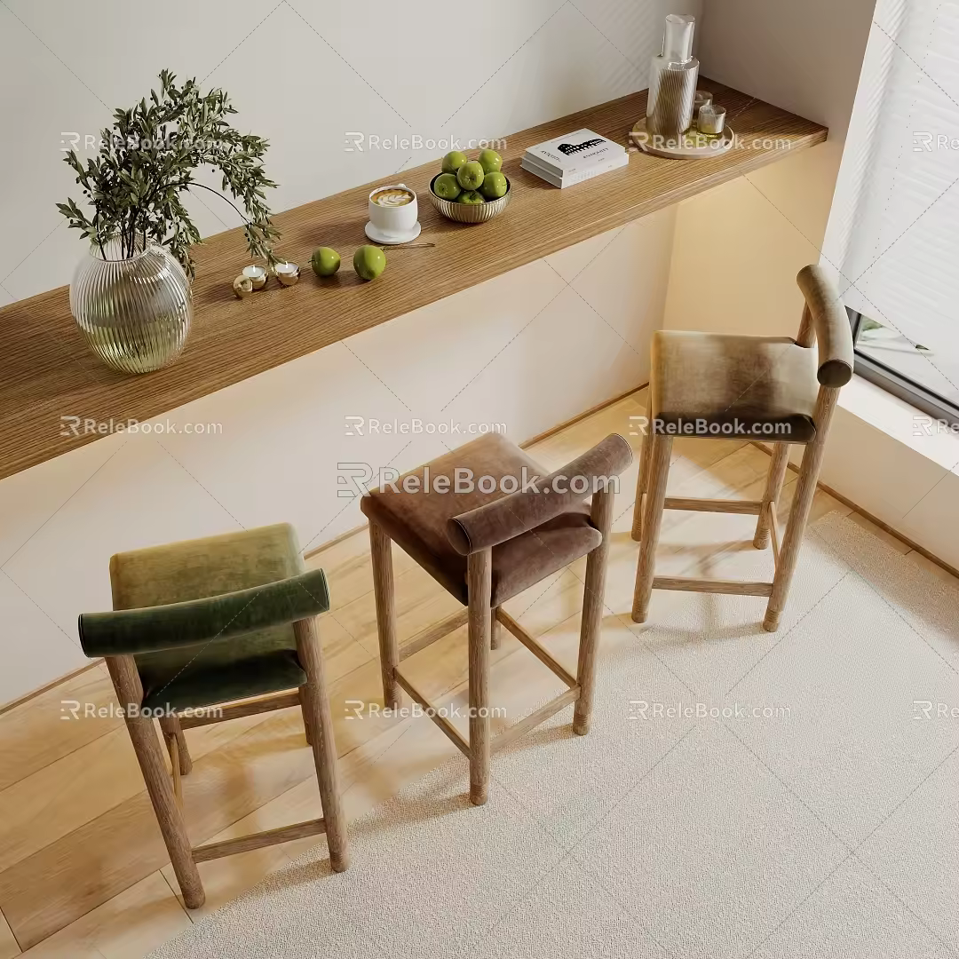 Bar chair combination 3d model