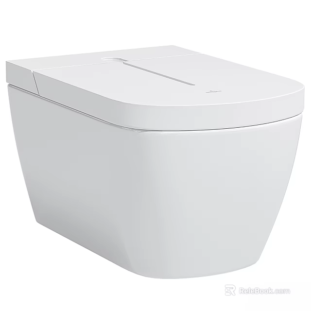 Elegant Modern White Toilet With Sleek Lines One Piece Design And Ceramic Surface 3d model 