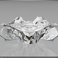 Futuristic Alien Spaceship Structure With Rocky Icy Surface Texture For Deep Space Exploration Missions 3d model
