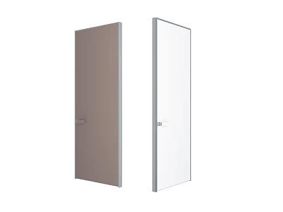 Modern Swing Doors With Brown And White Panel Design For Home Interior 3d model