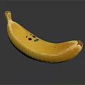Fresh Ripe Banana With Cute Smiley Face Design On Yellow Peel