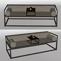 New Chinese-style Rohan Bed Multi-person Sofa Double Sofa Pillow 3d model