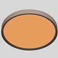 Modern Round Ceiling Light with White Lampshade Brown Frame and Soft Lighting