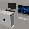 Apple desktop computer Apple monitor Apple host Apple keyboard mouse 3d model