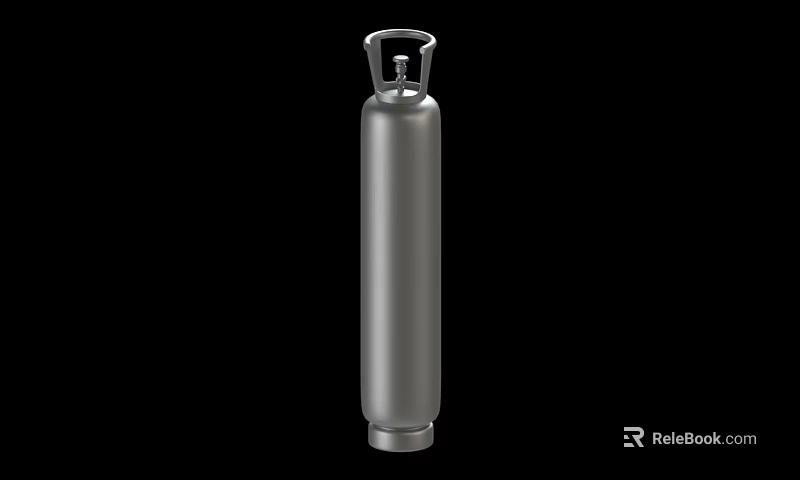 Silver Cylindrical Metal Gas Cylinder Practical Household Item For Daily Use 3d model 