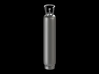 Silver Cylindrical Metal Gas Cylinder Practical Household Item For Daily Use 3d model